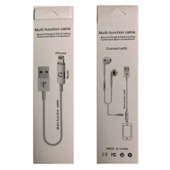 Câble USB / Lightning - 1M avec Adaptateur Ch | Smarty Paris