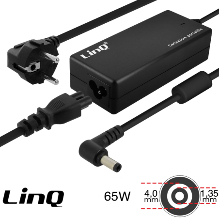 Laptop Charger LinQ AS-65135 – Asus 65W, 19V 3.42A, 4.0 x 1.35mm