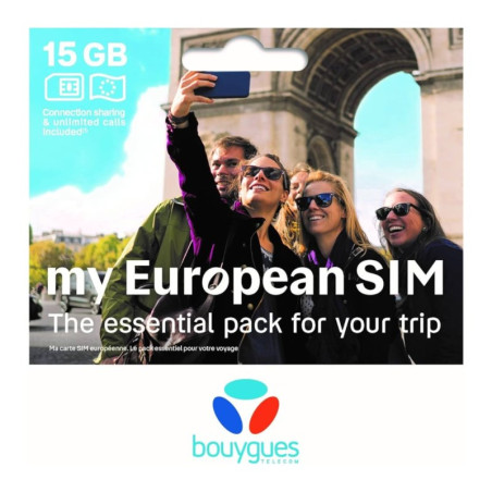 Prepaid SIM Card Bouygues My European – 15GB + Unlimited Calls & Texts