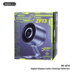 Ventilateur Métallique Rotatif à Turbine à Affichage Numérique REMAX RS-ZF13 - Gris · Smarty Paris · Smarty Paris
