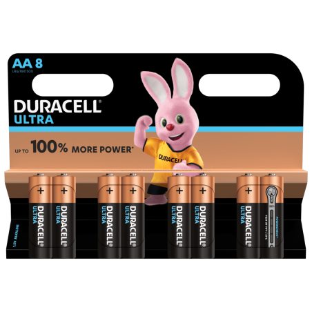 Piles Alcalines AA Duracell Ultra Power x 8pc | Smarty Paris