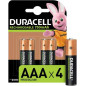 Piles Rechargeables AAA 750mAh DURACELL PLUS HR03 DC2400 x 4pcs — Duracell · Smarty Paris 18e