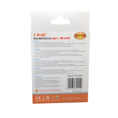 Câble Adaptateur 2 En 1 SATA Vers USB 2.0 Type-C LinQ TPC592 - Noir — LinQ · Smarty Paris 18e