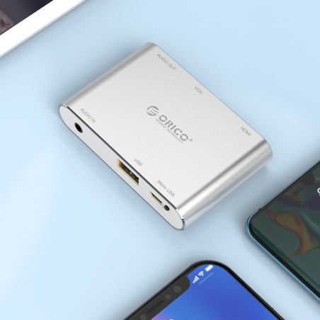 Adaptateur USB / HDMI+VGA+AUX ORICO Phone|PC | Smarty Paris 