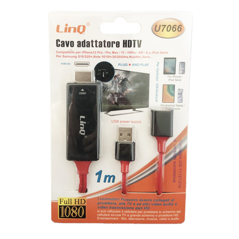 Câble Vidéo HDMI / USB Femelle et Mâle 1m LinQ U7066 — LinQ · Smarty Paris 18e