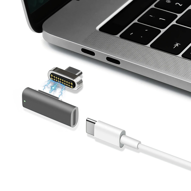 Adaptateur Magnétique Type C MacBook 20Pins Jusqu'à 100W 10Gbp / s - Silver — ECO · Smarty Paris 18e