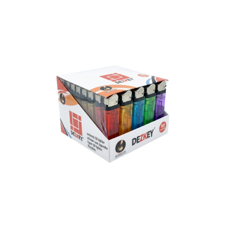 Briquet à pierre rond rechargeable transparent DESKEY BQ08 - 50 Pcs -