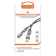 Câble USB-C / Micro USB / iPhone 2m XSSIVE XSS-4IN12M - Alimentation R