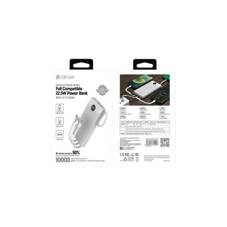 Power Bank 4 Câbles (USB + Lightning + Micro + USB-C) 10000mAh 22.5W -
