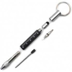 Stylo d'extérieur multifonctionnel règle à échelle courte, porte-clés