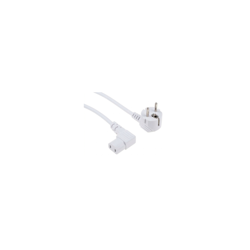 Câble d'alimentation PC Moniteur Europeen avec 2 broches vers IEC - 1.8m - Blanc