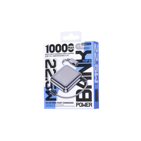 Power Bank Mini en Alliage d’Aluminium avec Lanière à Charge Rapide 22