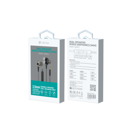 Écouteurs Filaires intra-auriculaires dynamiques doubles Jack 3.5mm De