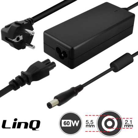 Chargeur secteur LinQ AC-6021 – Acer 60 W, 19 V 3,16 A, embout 5,5 x 2,1 mm
