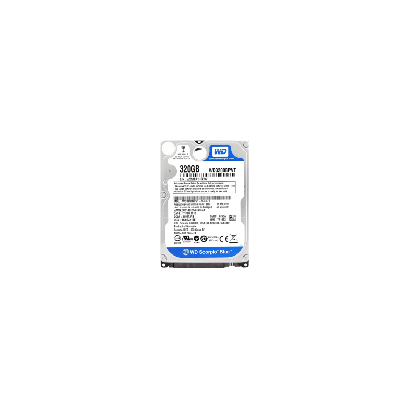 Disque Dur WESTERN DIGITAL WD3200BPVT - 2.5" - 320 Go - SATA - Occasion