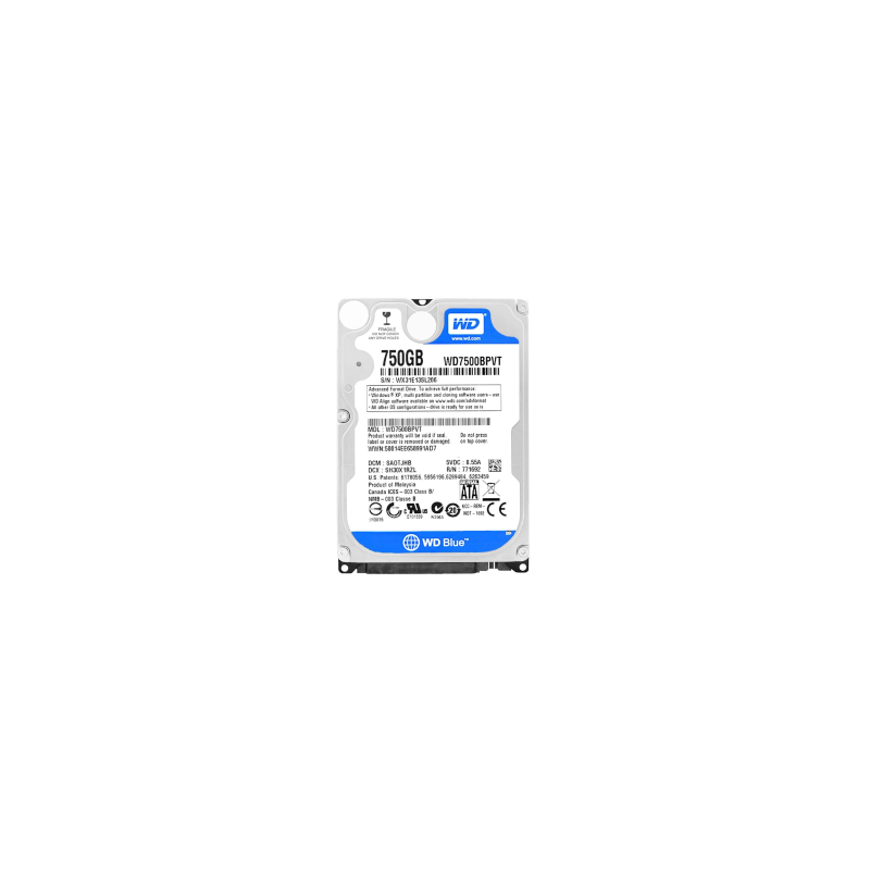 Disque Dur WESTERN DIGITAL WD7500BPVT - 2.5" - 750 Go - SATA - Occasion