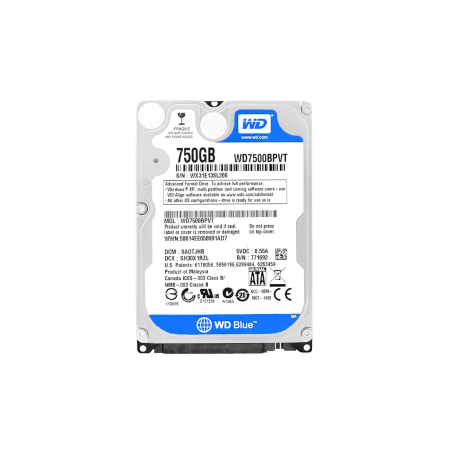 Disque Dur WESTERN DIGITAL WD7500BPVT - 2.5" - 750 Go - SATA - Occasio
