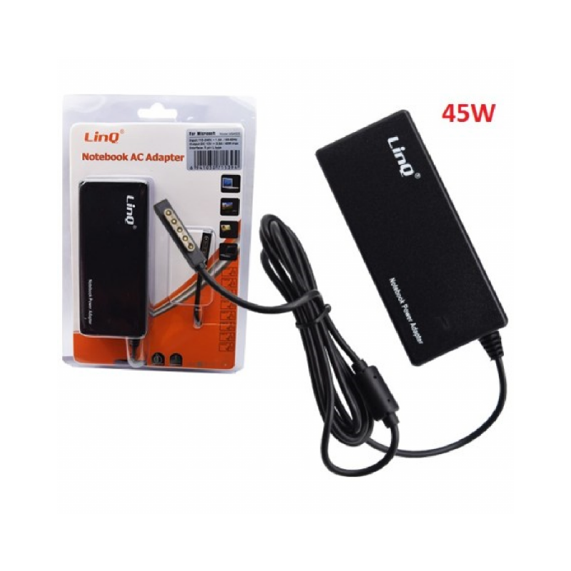 Chargeur PC LinQ MS4505 – Microsoft Surface Type L 5 Pin magnétique 45W 12V 3,6A