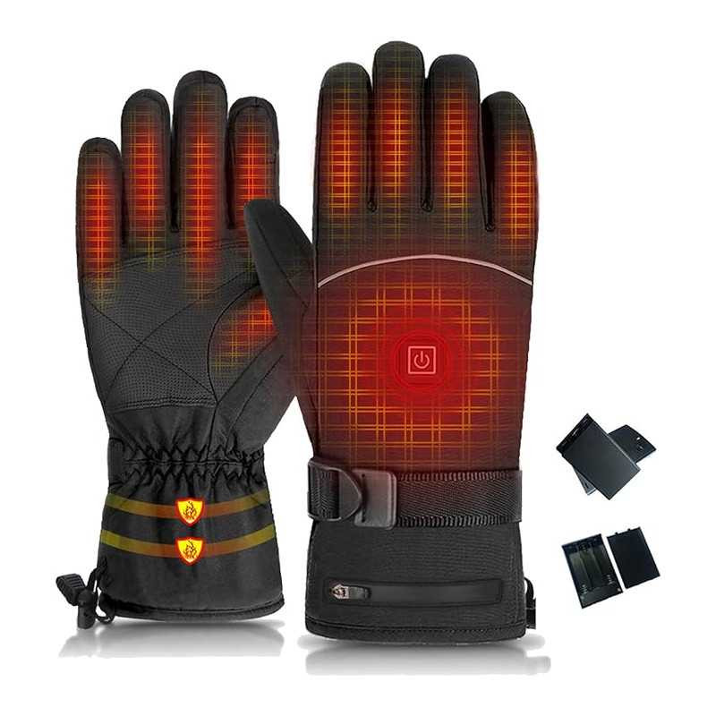 Gants Chauffants Électriques avec Batterie Rechargeable - Noir