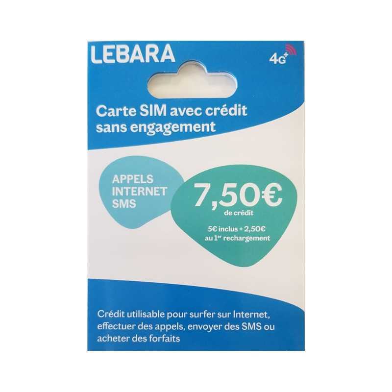 Carte SIM Prépayée Lebara 7,5€ de Crédit Inclus Carte SIM Prépayée Lebara 7,5€ de Crédit Inclus