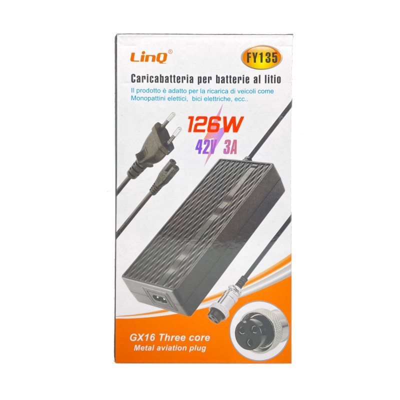 Charger LinQ FY135 – 126W 42V/3A GX16 Charger LinQ FY135 – 126W 42V/3A GX16