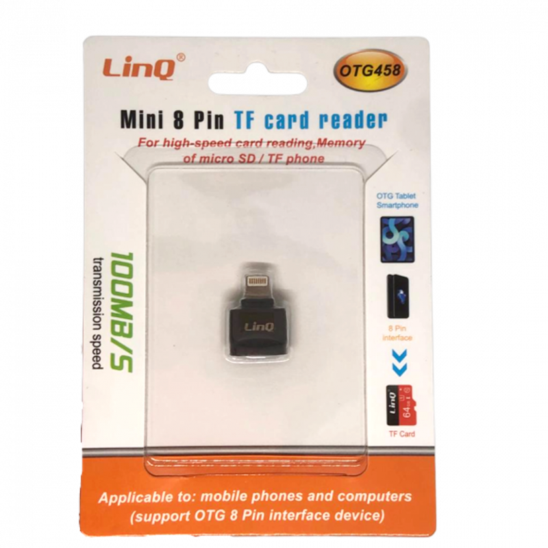Mini lecteur de cartes LinQ OTG 458 - Micro-SD/TF Lightning Mini lecteur de cartes LinQ OTG 458 - Micro-SD/TF Lightning