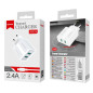 Kit chargeur de voyage 2 USB / Lightning D-power J8524 – Blanc