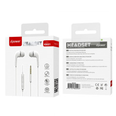 Écouteurs D-power K6001 S3 Jack Blanc | Smarty