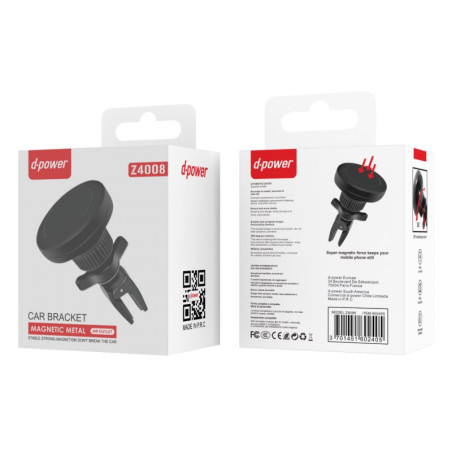 Support téléphone voiture D-power Z4008 – Magnétique Noir