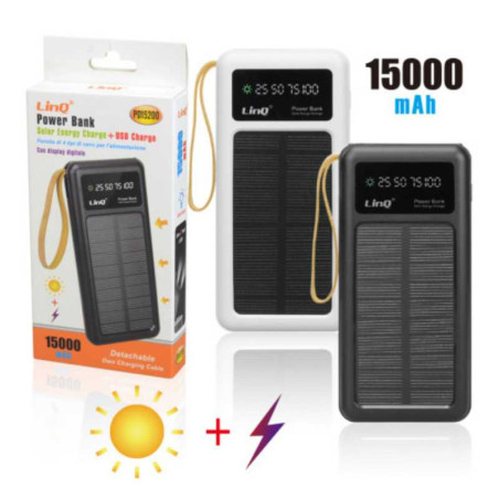 Batterie externe solaire USB LinQ PD15200
