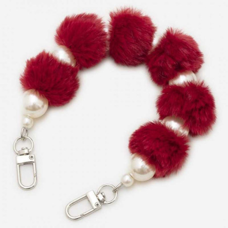 Phone Case Necklace – Red Tassel 30 cm Silver Clasp