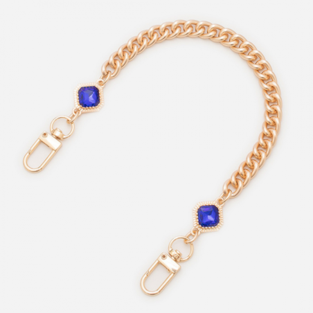Phone Case Necklace Gold Mesh – Purple Stones 30 cm