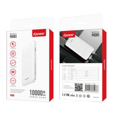 Power Bank 10000mAh - D-power P8283 - Blanc | Smarty Paris 1