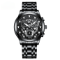 Montre Homme Lumineux Étanche en Acier Inoxydable 2451HH - Noir Montre Homme Lumineux Étanche en Acier Inoxydable 2451HH - Noir
