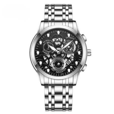 Men's Watch 2451HY Silver Black | Smarty