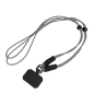 Phone lanyard ECO – nylon, black card, black, gray, 1 m Phone lanyard ECO – nylon, black card, black, gray, 1 m