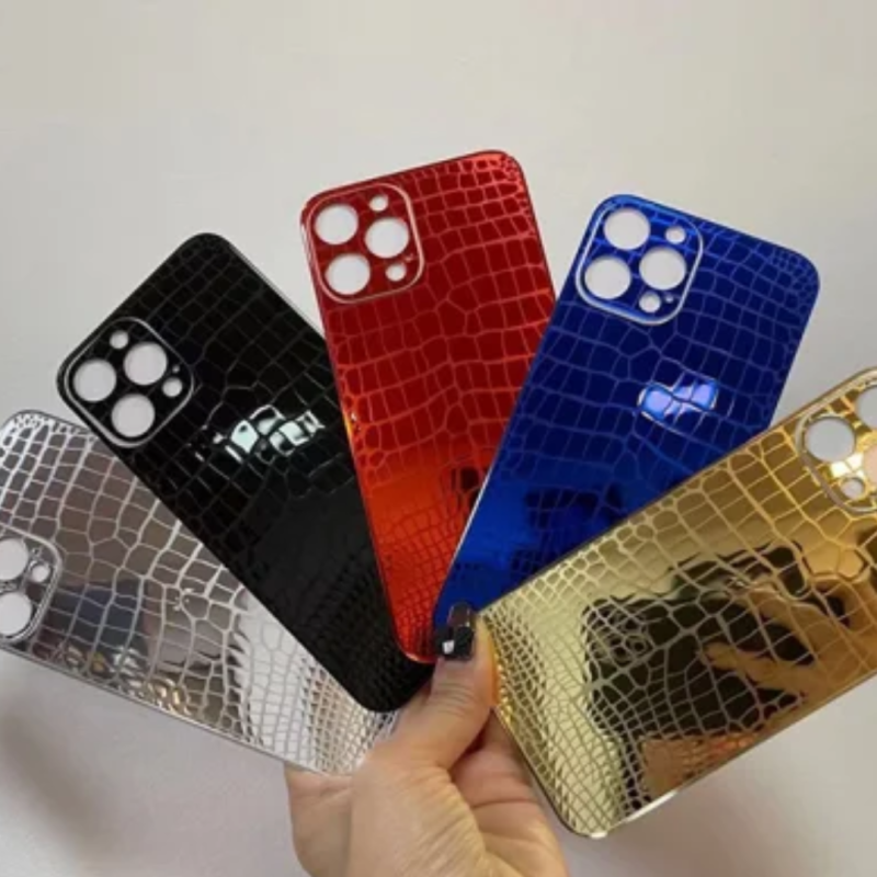 Film de Protection Arrière en Verre avec Motif Crocodile pour iPhone Film de Protection Arrière en Verre avec Motif Crocodile pour iPhone