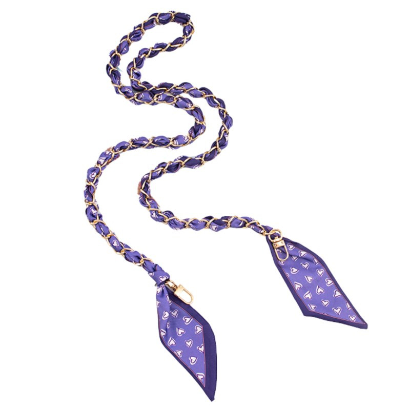 Collier de coque téléphone ECO – sangle bandoulière 115 cm cœur violet