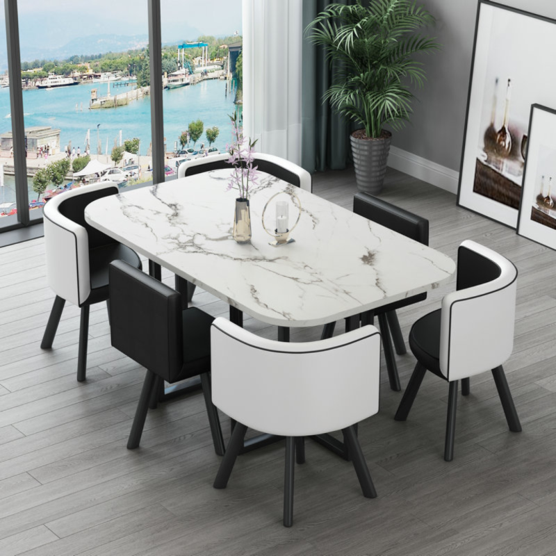Table 90x150cm avec 6 Chaises Table 90x150cm avec 6 Chaises