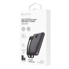 Batterie externe Devia 10 000 mAh 22,5W 2 câbles | Smarty
