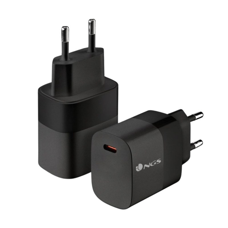 Chargeur mural NGS Bud – 20W Noir, USB-C Chargeur mural NGS Bud – 20W Noir, USB-C