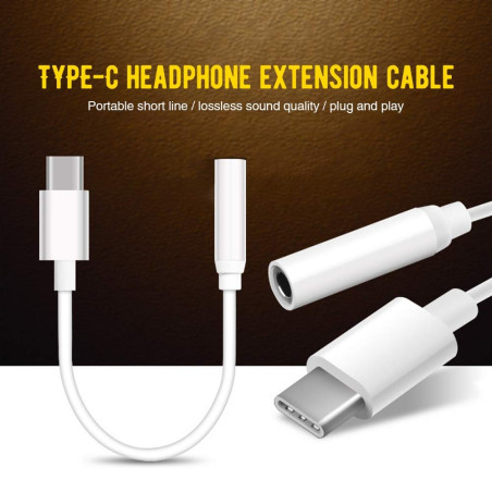 Adaptateur audio stéréo Eco-Solution USB-C vers jack 3,5 mm – Blanc x2