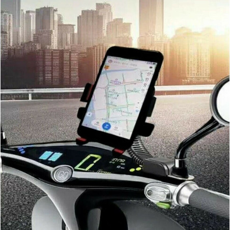 Support téléphone moto scooter ECO – Universel, 360°, noir