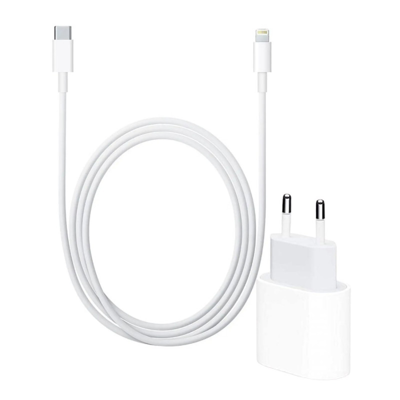 Kit chargeur rapide 20 W Mayline – câble USB‑C vers Lightning 1 m Kit chargeur rapide 20 W Mayline – câble USB‑C vers Lightning 1 m