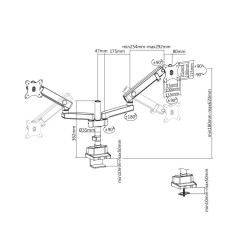 Support de moniteur double écran V7 – Noir