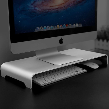 Support d'ordinateur de bureau ECO Mini – Aluminium Argent 38 x 22 x 6 cm