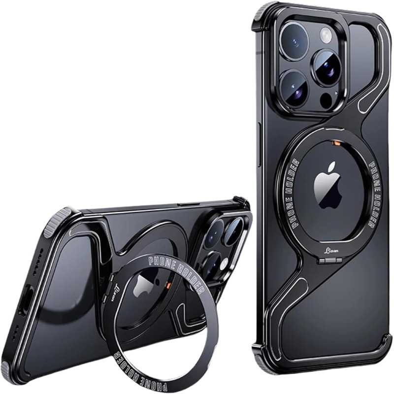 ECO Borderless iPhone Case – Rotating Stand, MagSafe, Shockproof Metal Frame