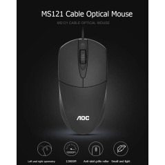 Souris filaire AOC Ms121 USB noire 1200 dpi