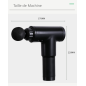 Pistolet de massage ECO – Noir, 4 têtes 6 vitesses