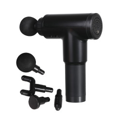 Pistolet de massage noir 4 têtes 6 vitesses